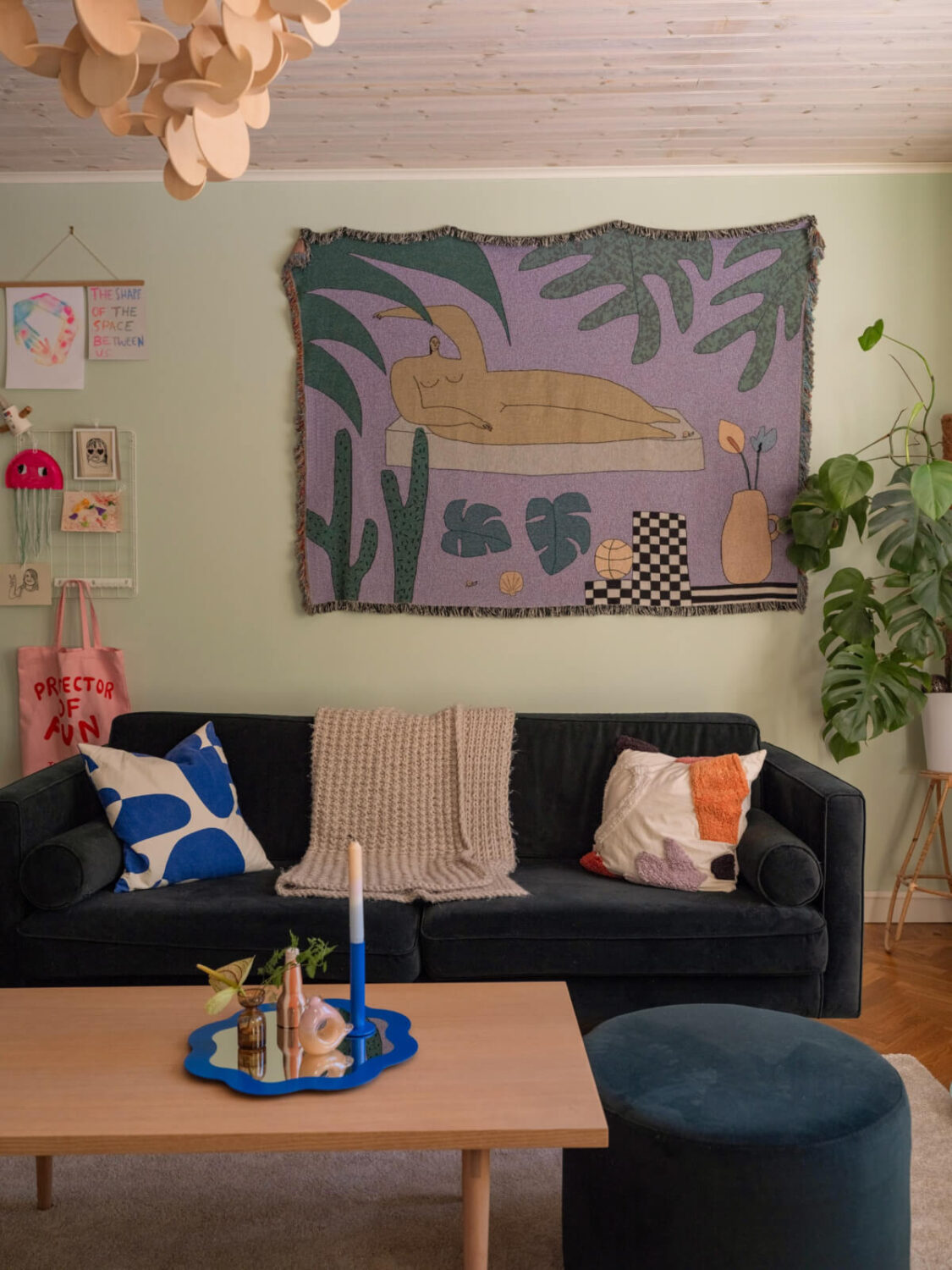 Colorful Decor in a Charming Family Duplex Apartment in Stockholm 7 living room detail