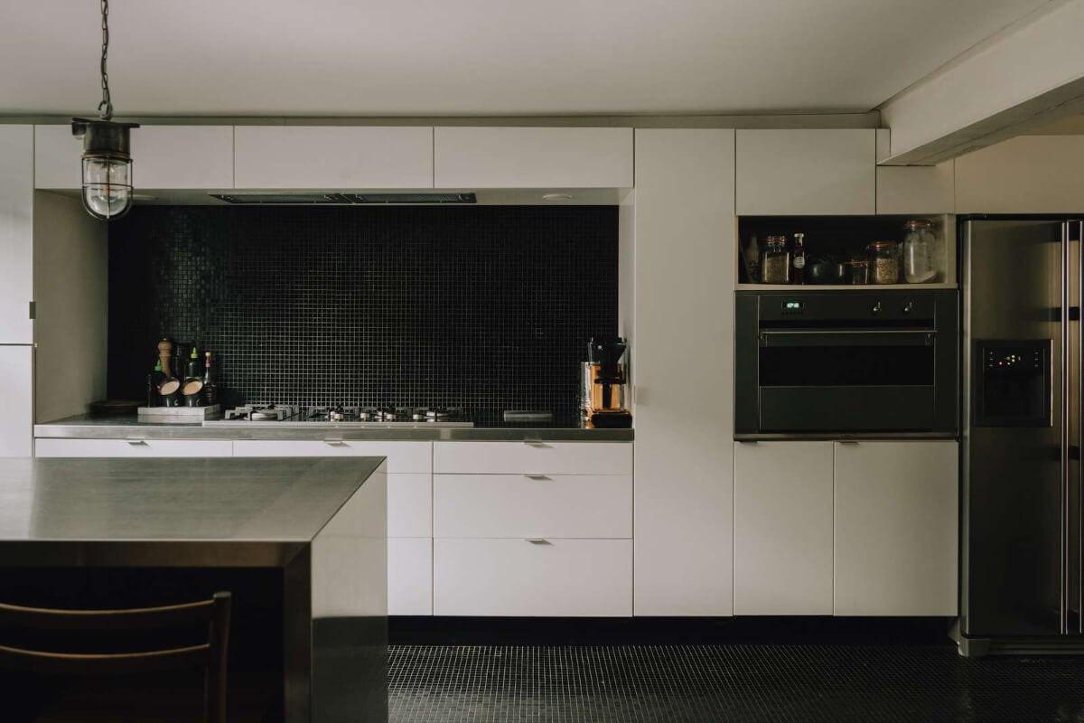 A London Basement Apartment in a Former Wood Workshop 12 modern black and white kitchen