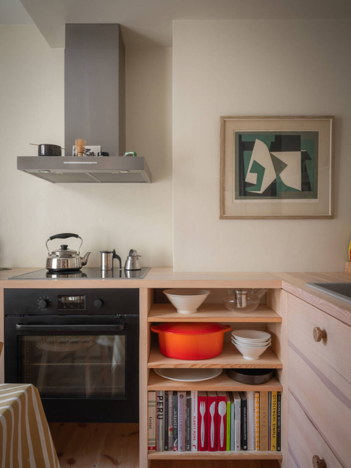 A Design Apartment in an Early 20th Century Building 12 open kitchen cabinets