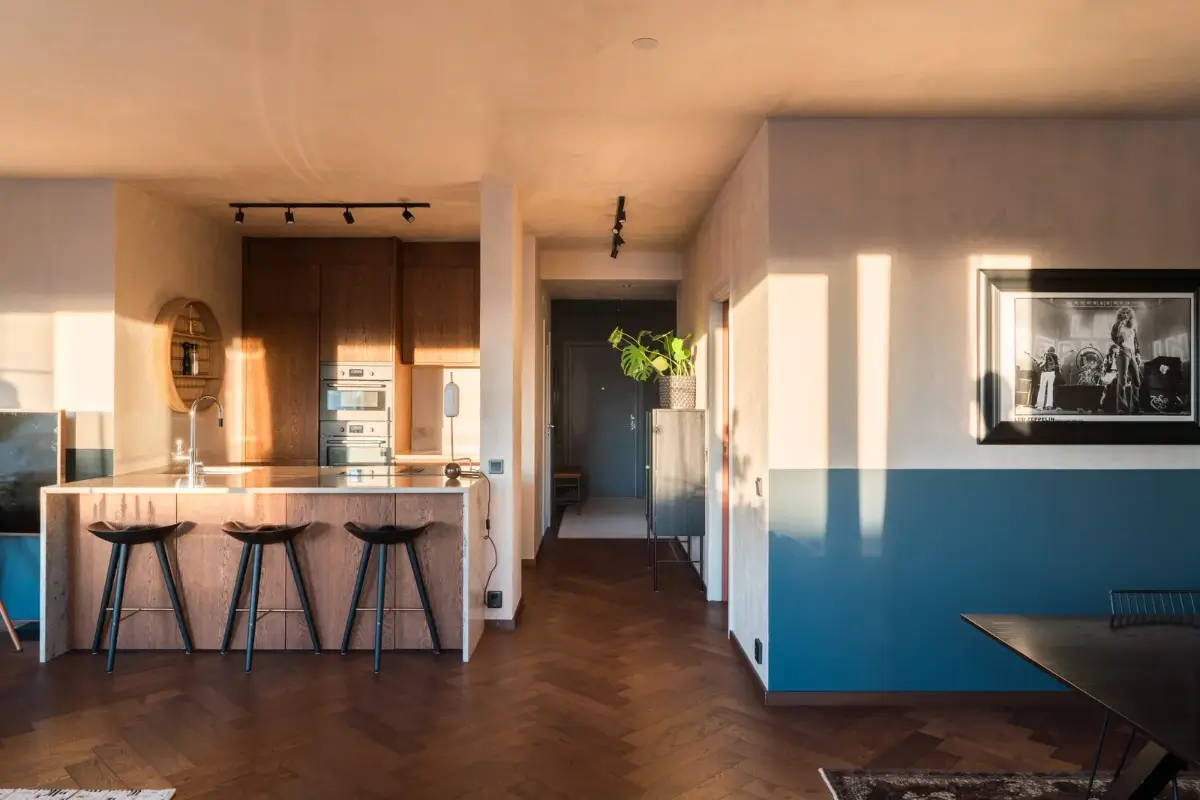 A Top Floor Swedish Apartment with a Huge Balcony 7 open layout living space