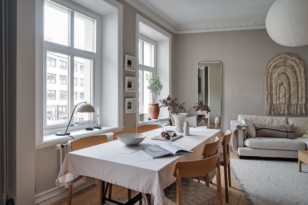 A Gothenburg Apartment with a Small Dark Green Bedroom 7 open-plan-gray-scandi-living-space.jpg