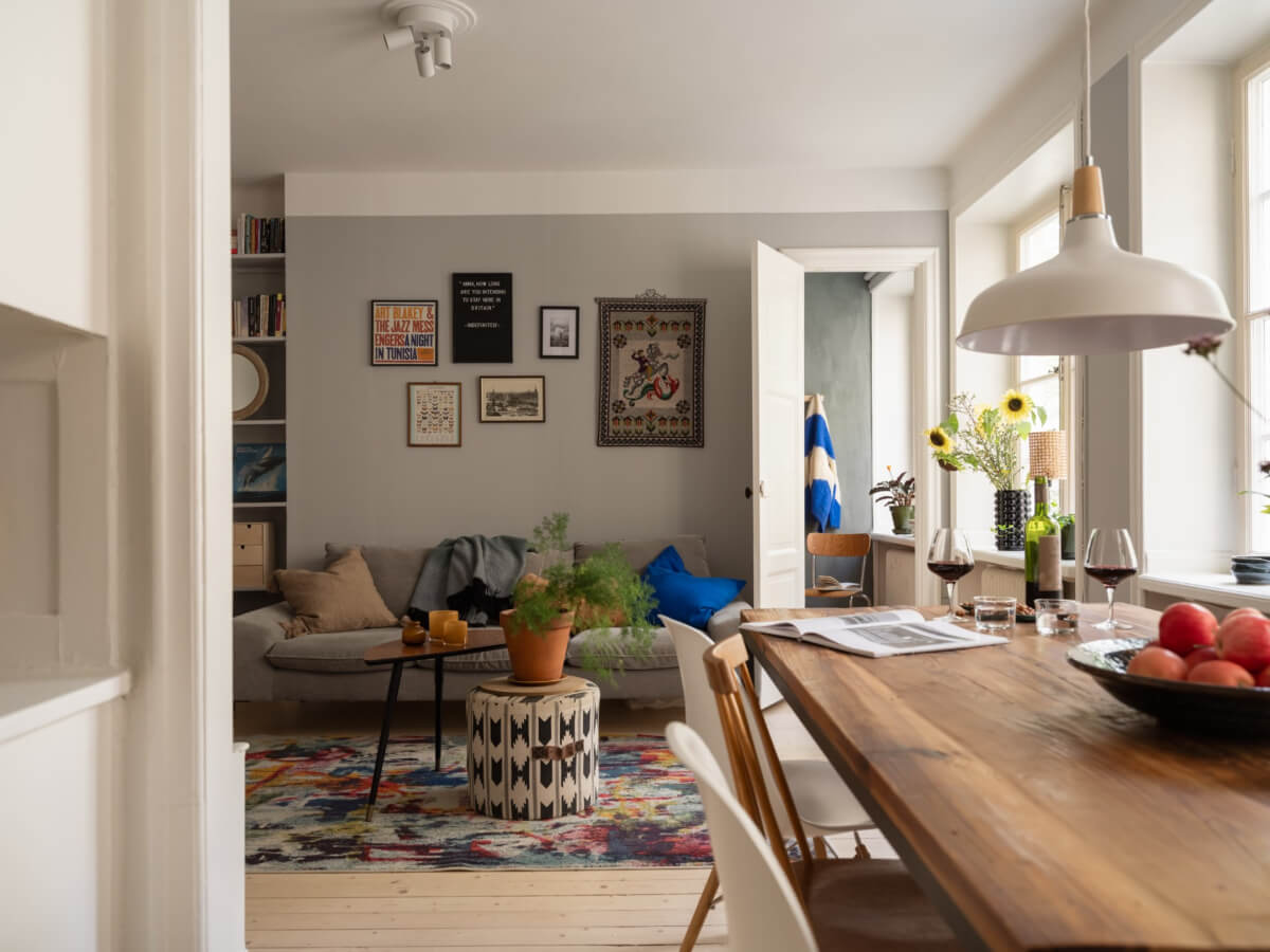 A Charming One-Bedroom Apartment in a 1920s Building 6 open plan living room