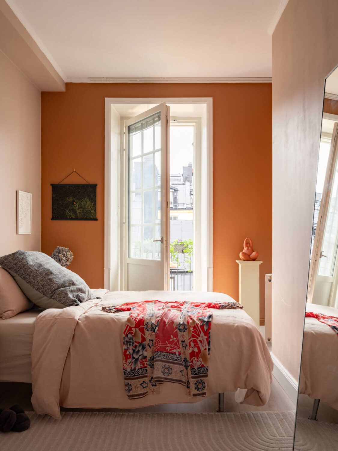 A Pink and Orange Bedroom in a Light Stockholm Apartment 18 pink and orange bedroom