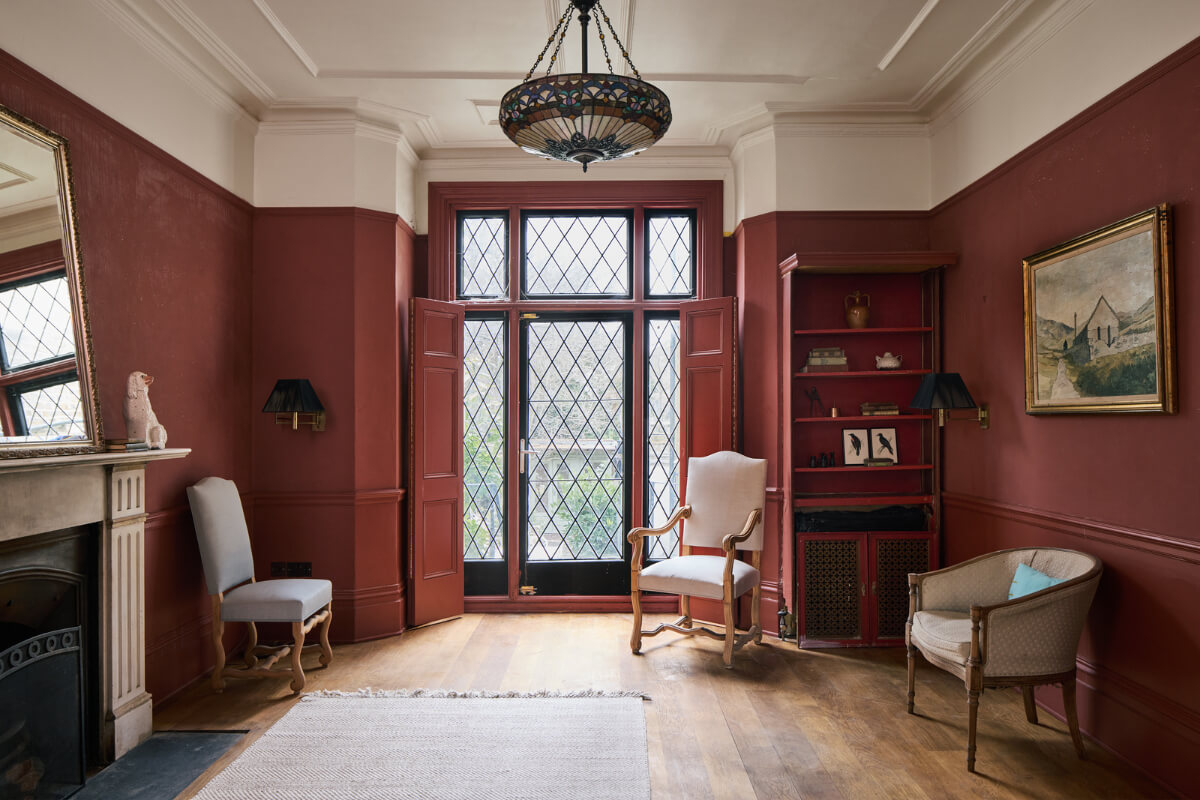 Grand Proportions and Period Details in a Victorian Villa 5 red living room fireplace