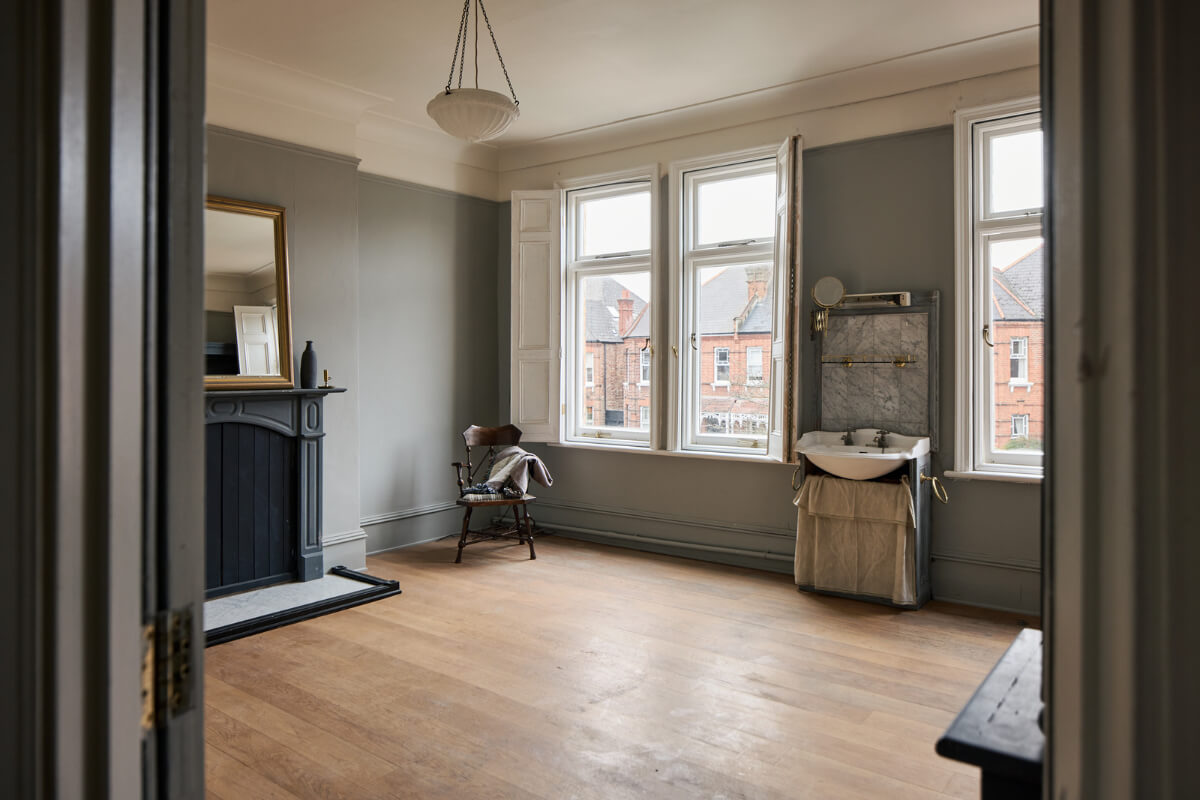 Grand Proportions and Period Details in a Victorian Villa 13 room with fireplace and sink