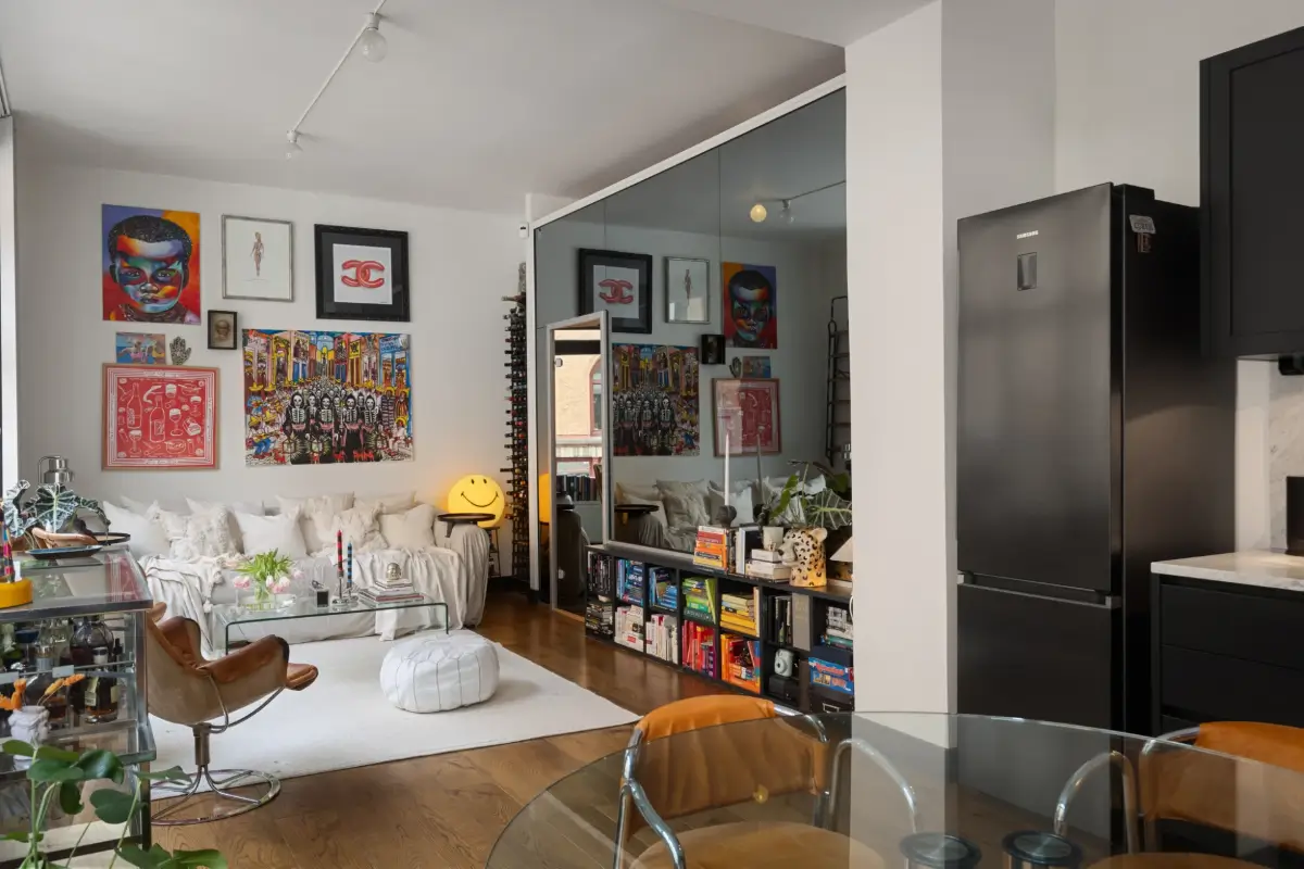 An Apartment with a Mirror Wall in a Former Stockholm Factory 16 scandi apartment mirror wall