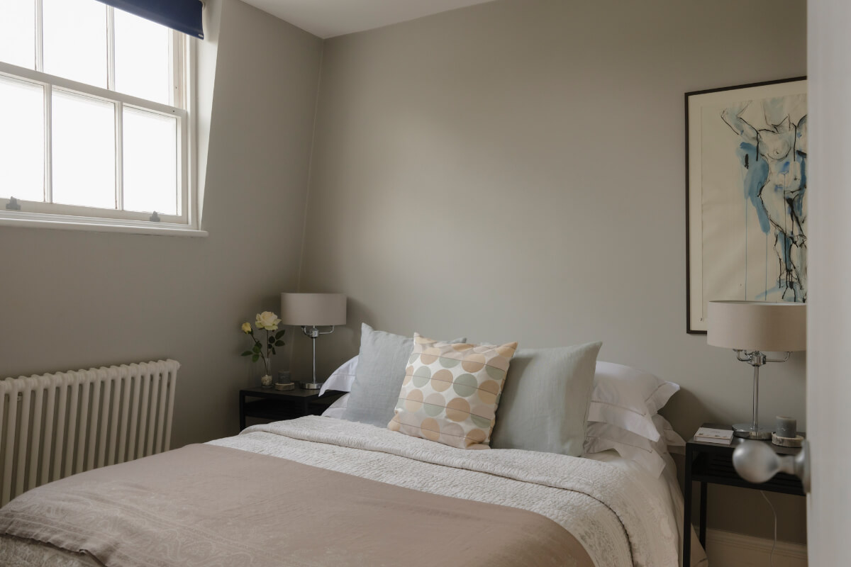 Five-Meter Glazed Garden Doors in an Expanded London Home 27 serene bedroom slanted wall