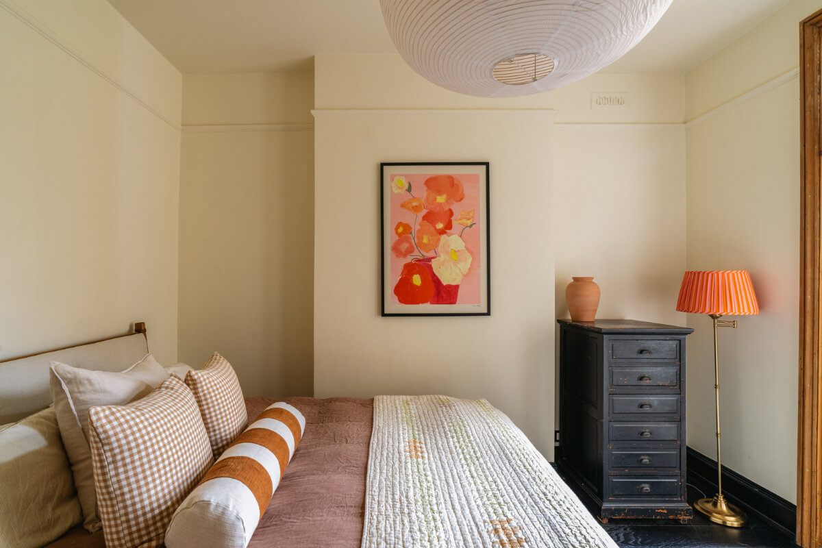 A Charming Garden Apartment in a Victorian House 12 serene beige-yellow bedroom