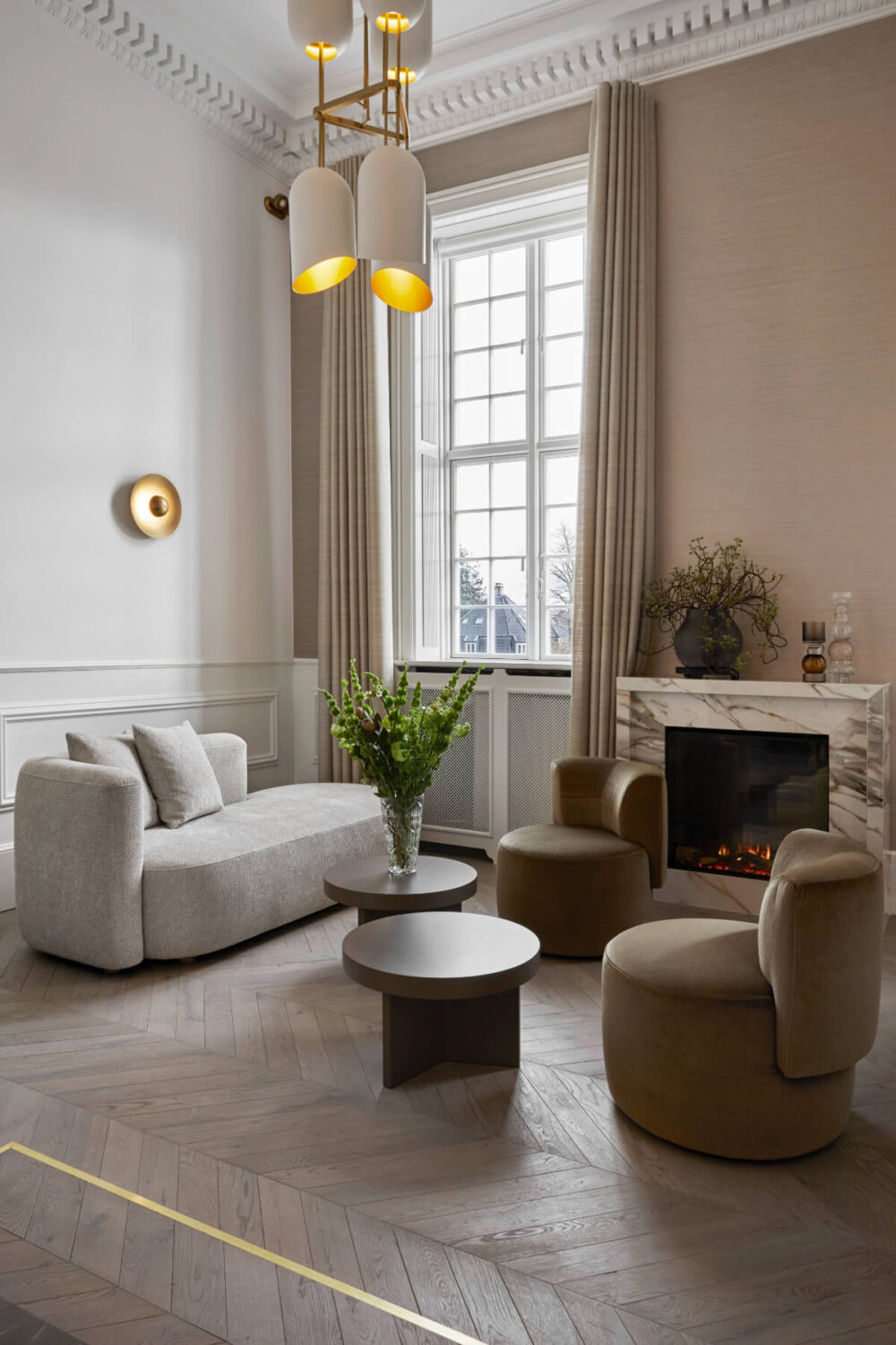 Park Lane Copenhagen: A New, Exclusive Boutique Hotel in a Coastal Suburb 8 sitting area marble fireplace park lane copenhagen hotel nordroom