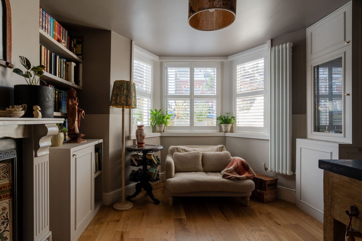 A Muted Color Palette in a Charming Ground Floor Apartment 2 sitting room bay window