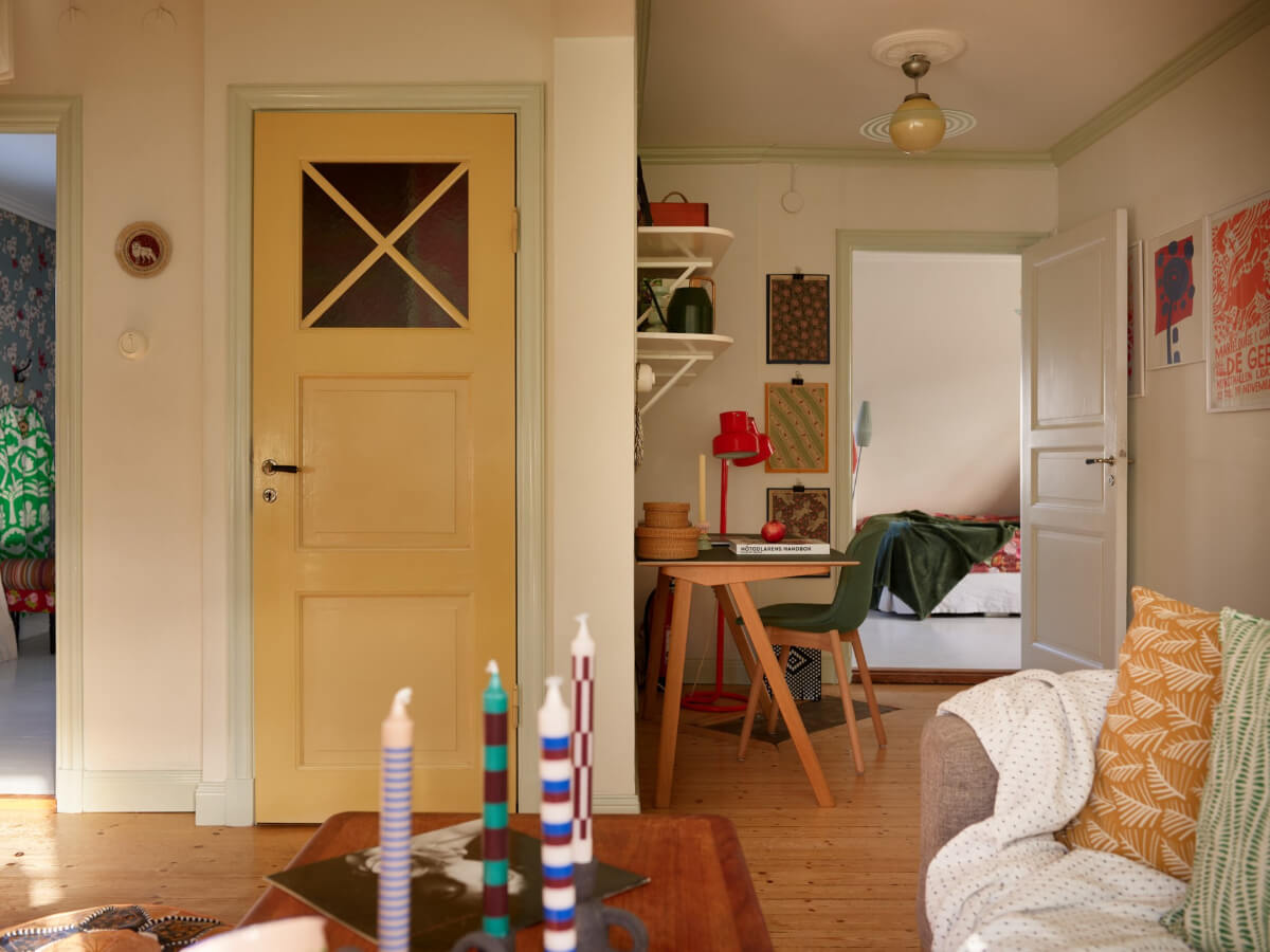 Colorful Interiors in a Wonderful Early 20th Century Swedish Villa 33 sitting room with desk