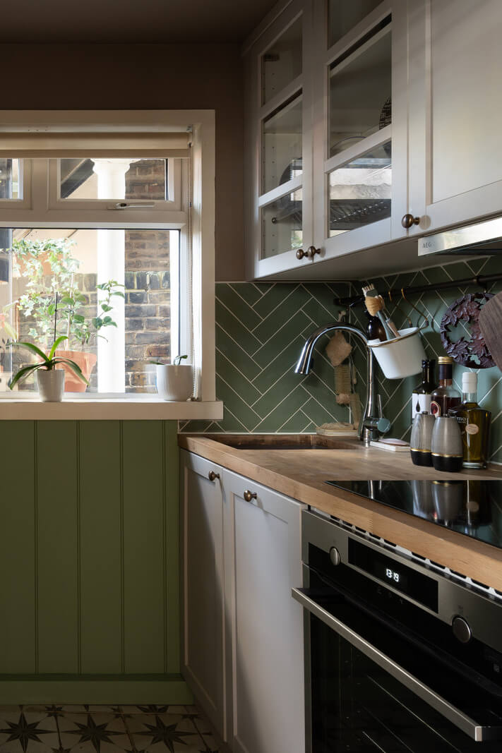 A Muted Color Palette in a Charming Ground Floor Apartment 10 small green kitchen