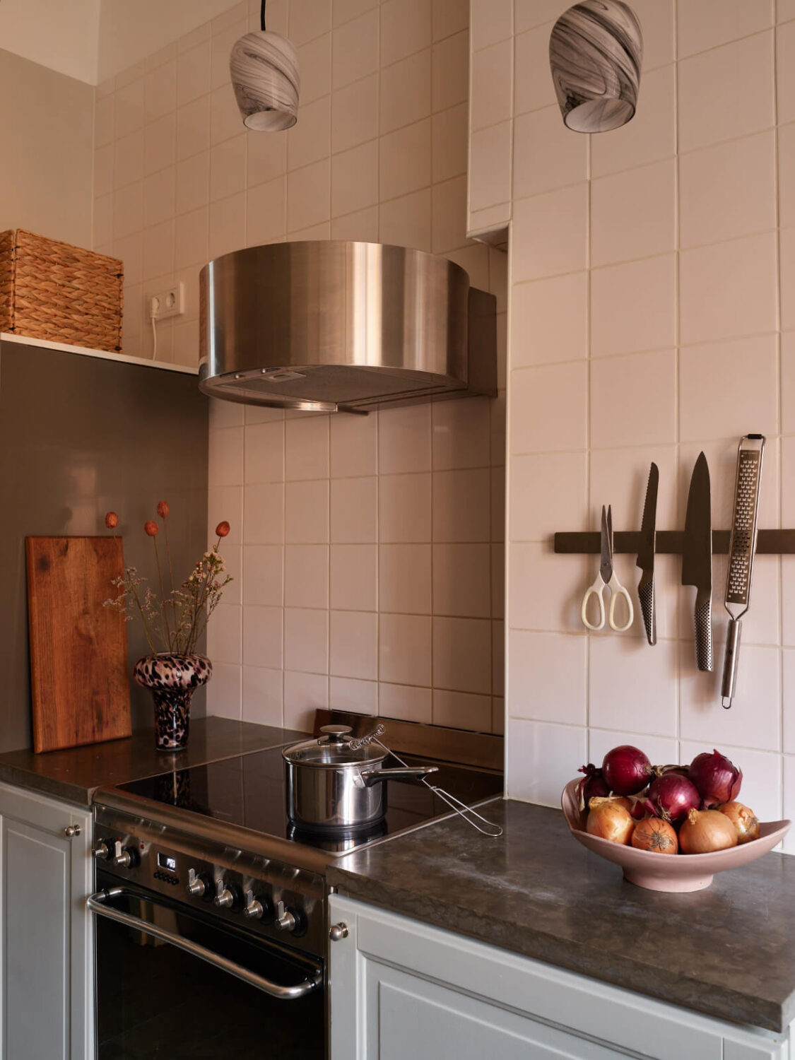 A Calm Gray Color Palette in a Charming Stockholm Apartment 14 small kitchen