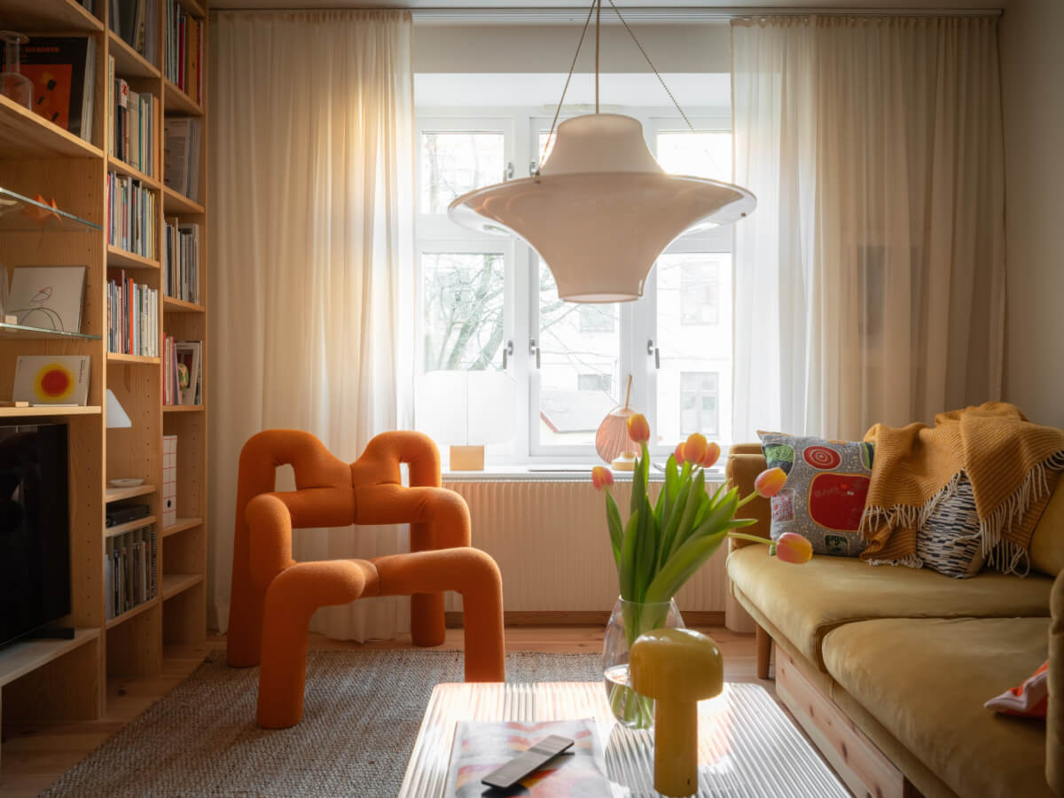 A Design Apartment in an Early 20th Century Building 3 small living room bookshelves