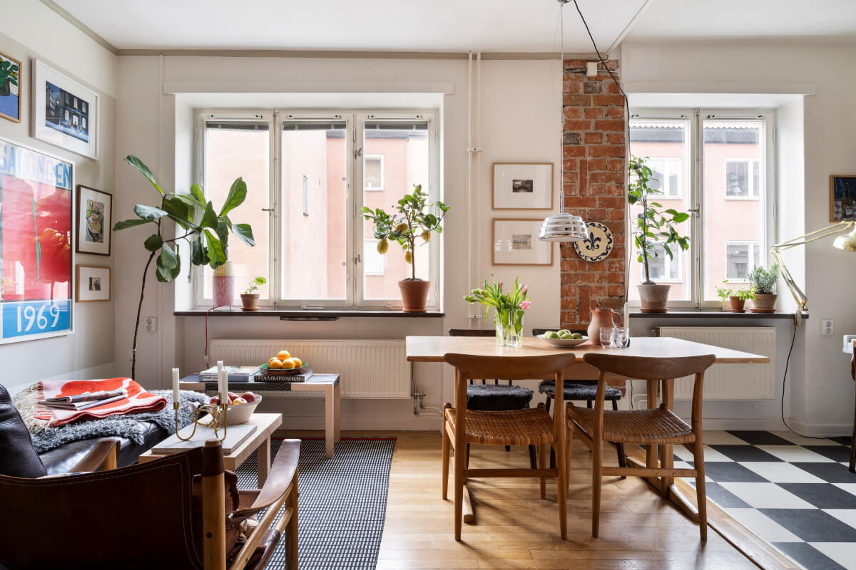 A Studio Apartment with Exposed Brick and Original Details 1 small studio apartment exposed brick