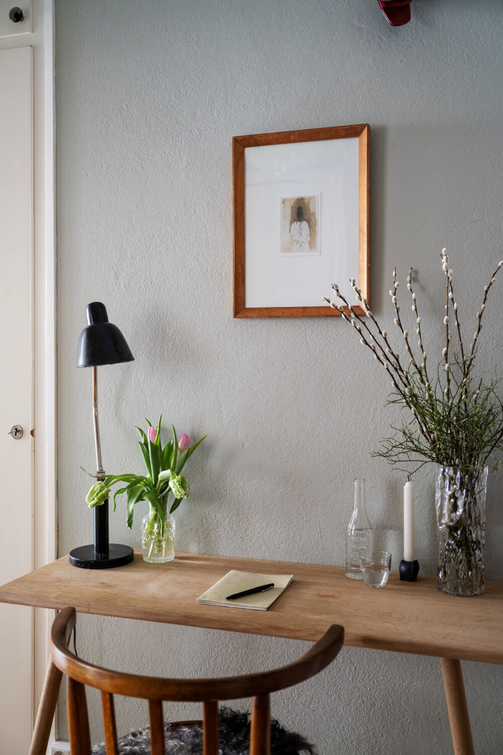 A Studio Apartment with Exposed Brick and Original Details 18 small wooden desk in hall