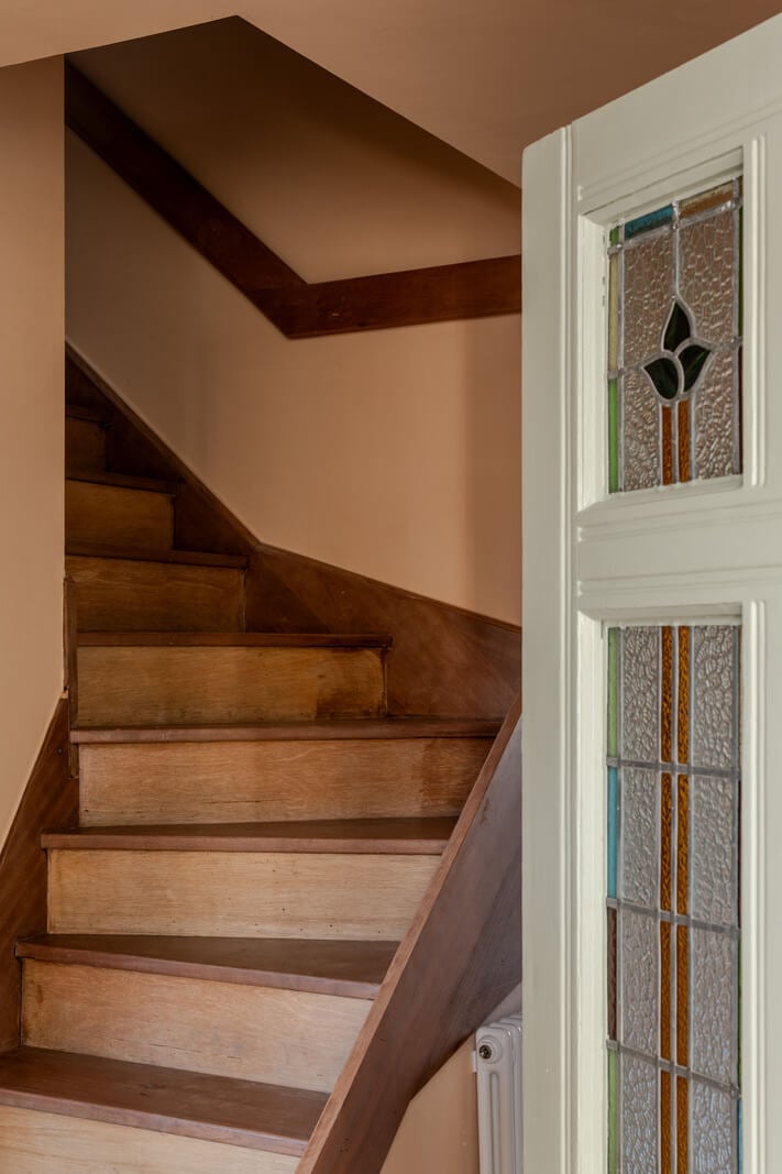 A Light Duplex Apartment in an Arts and Crafts Building 21 stained glass door