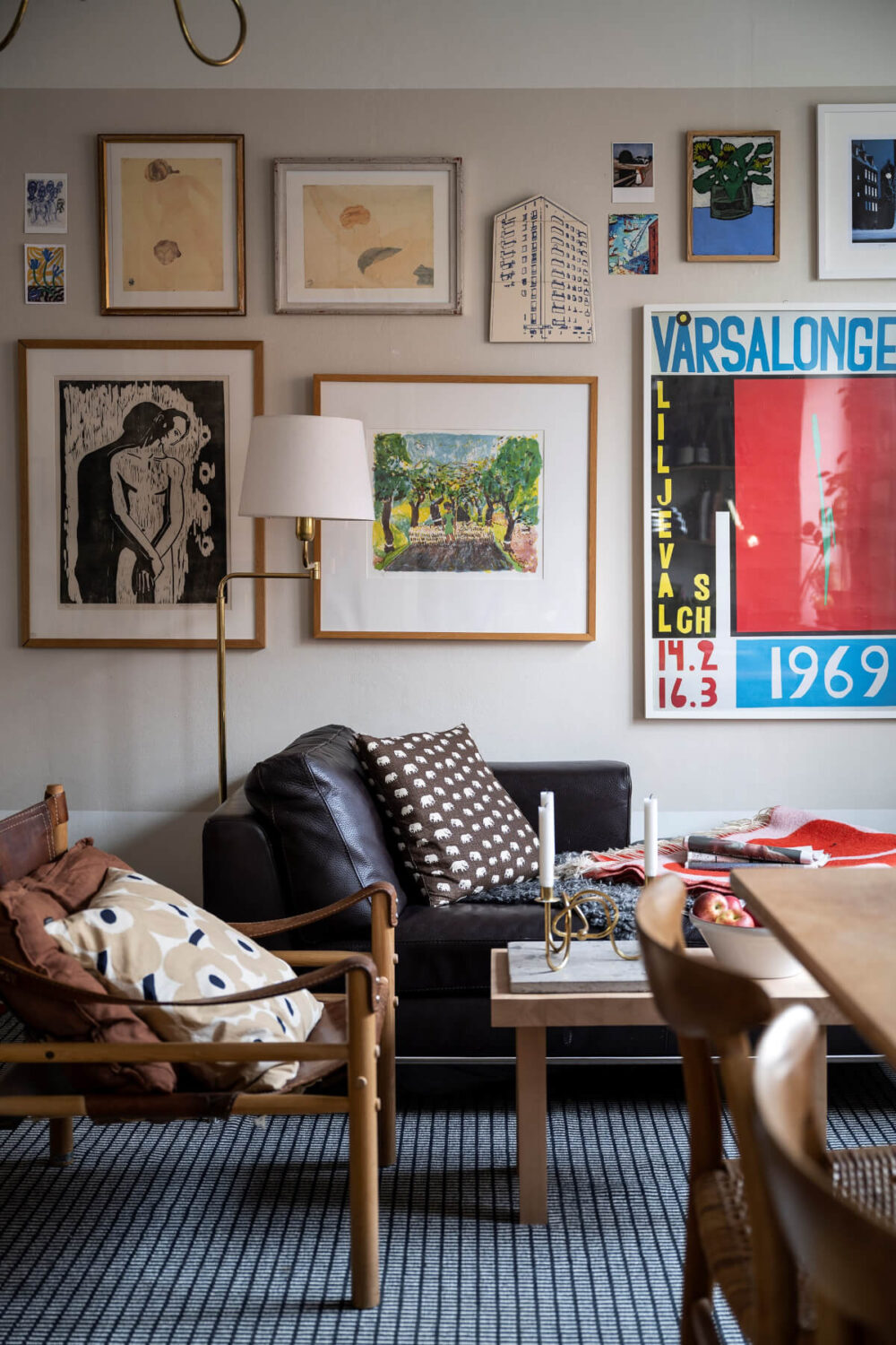 A Studio Apartment with Exposed Brick and Original Details 4 studio apartment seating gallery wall
