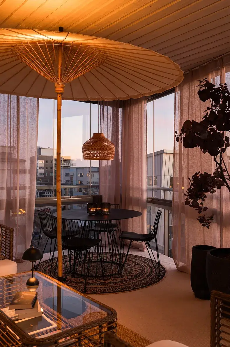 A Top Floor Swedish Apartment with a Huge Balcony 26 terrace dining table