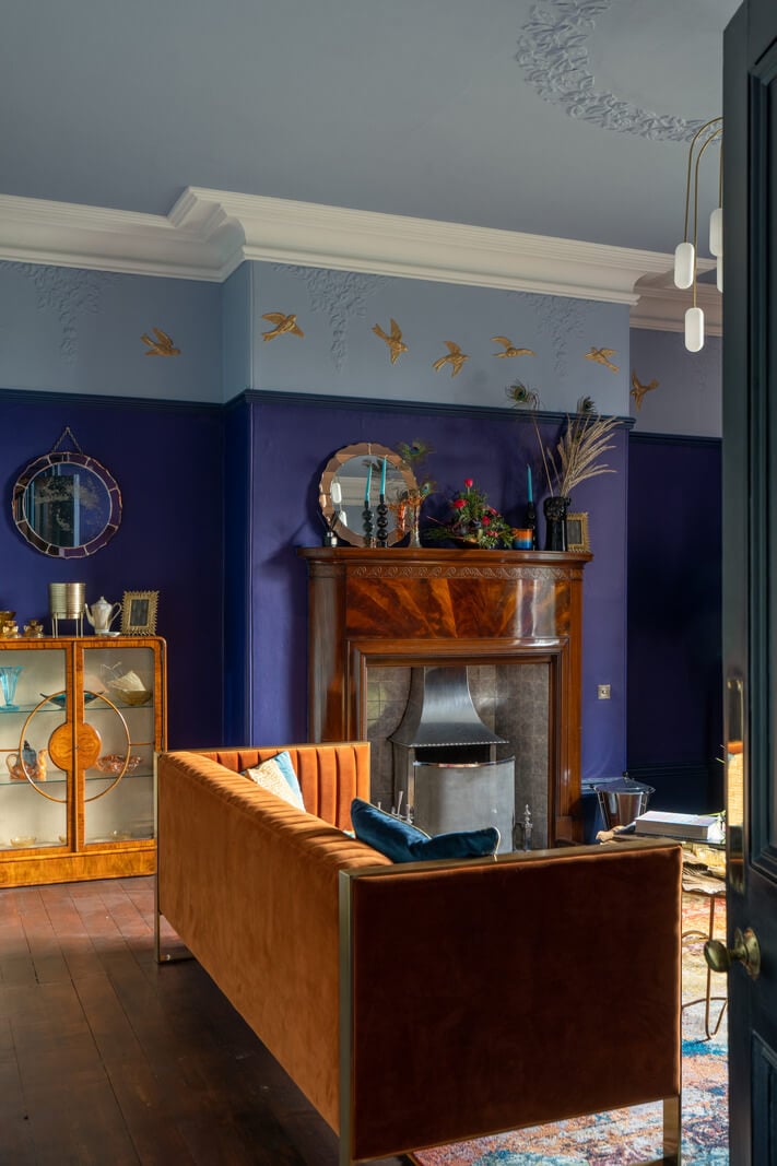 Colorful Rooms in a Regency Manor House in Yorkshire 2 two tone walls living room