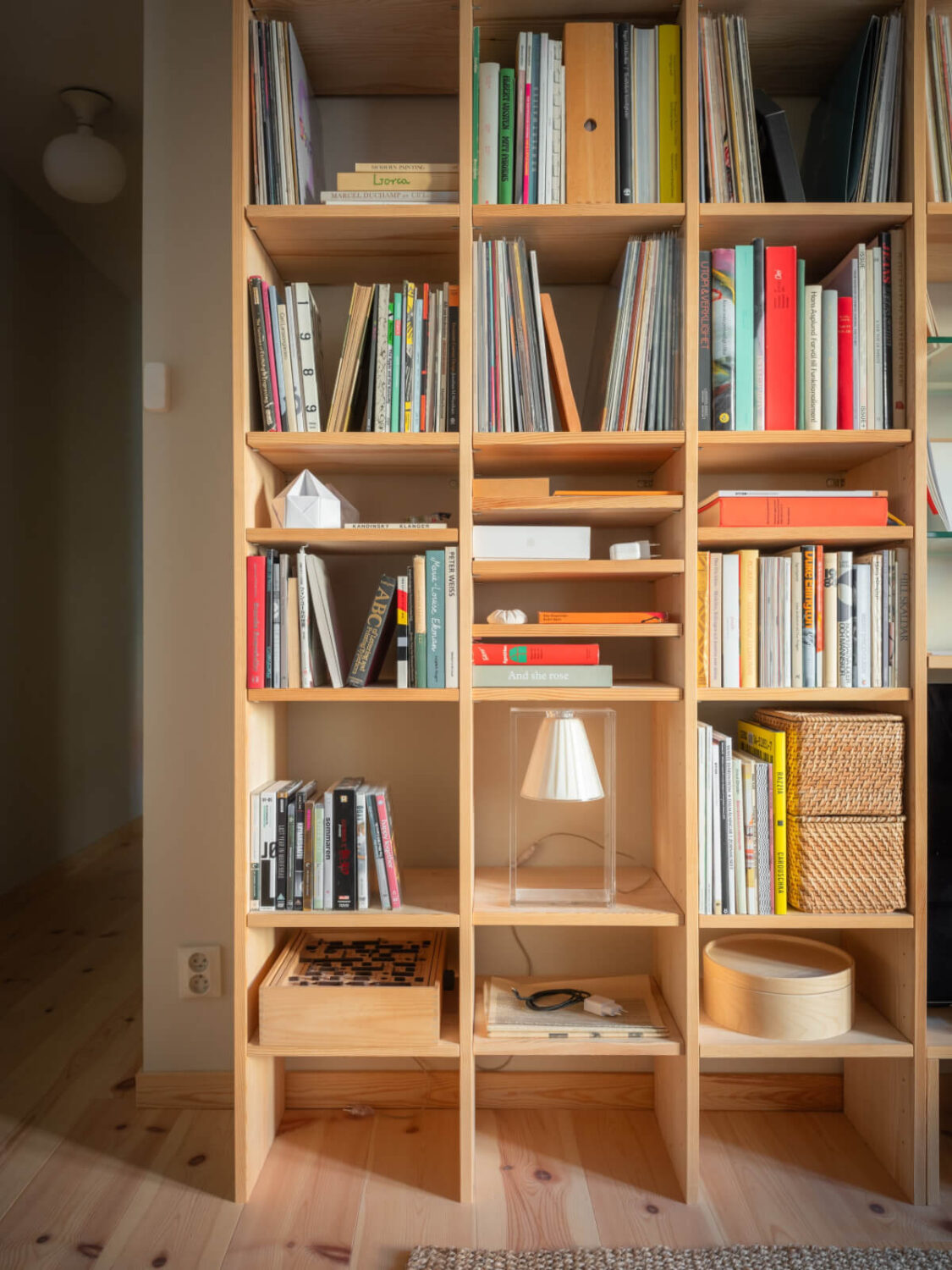 A Design Apartment in an Early 20th Century Building 6 wooden bookcase