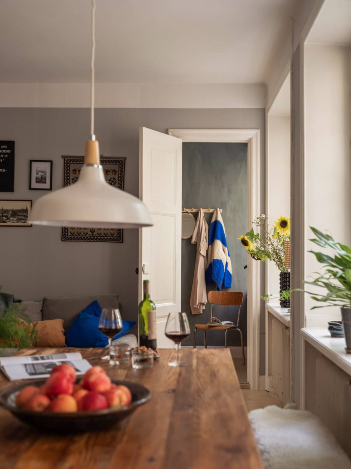 A Charming One-Bedroom Apartment in a 1920s Building 10 wooden dining table
