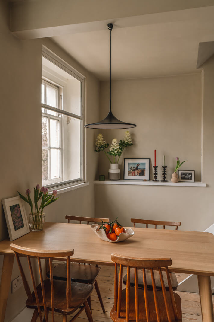 Contemporary Interiors in a Georgian Duplex Apartment in London 9 wooden dining table