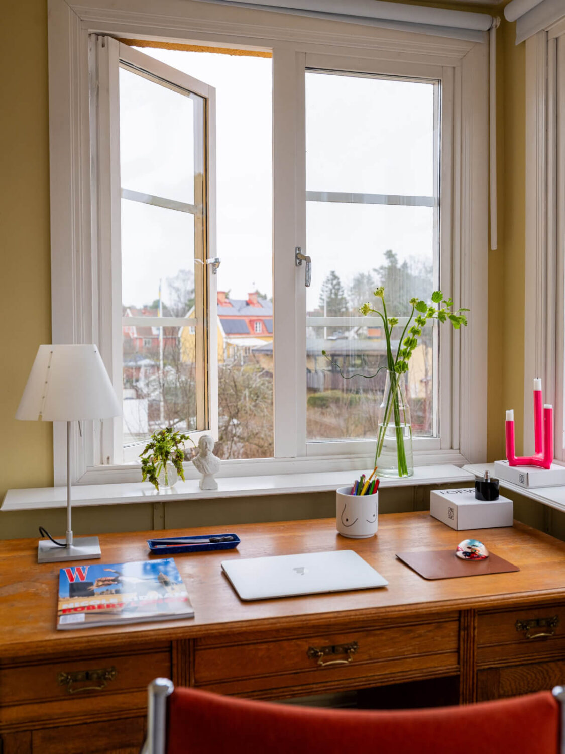 A Beautiful Renovated Family Home with a Charming Garden 27 antique desk in front of window