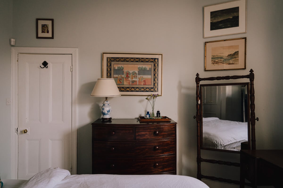 A Carefully Restored Edwardian Apartment with a Garden 12 antique dresser and mirror