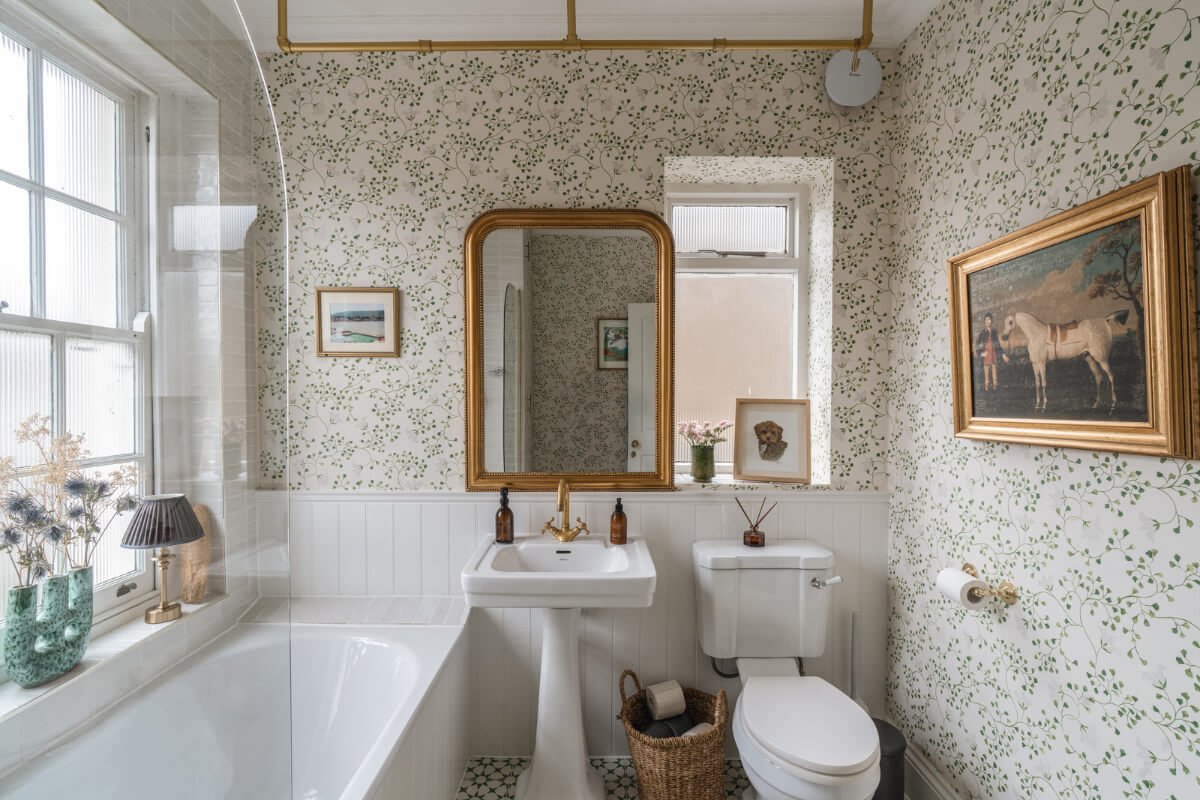50 Bathroom Wallpaper Ideas Adding Color, Style, and Expression 8 bathroom floral wallpaper