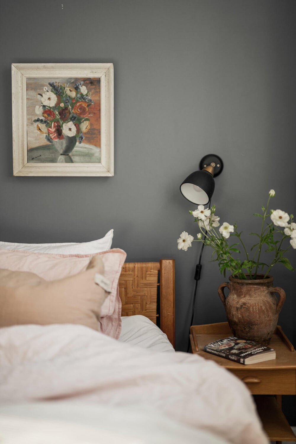 A Swedish Duplex Apartment Inspired by A Danish Summer House 31 bedroom nightstand detail
