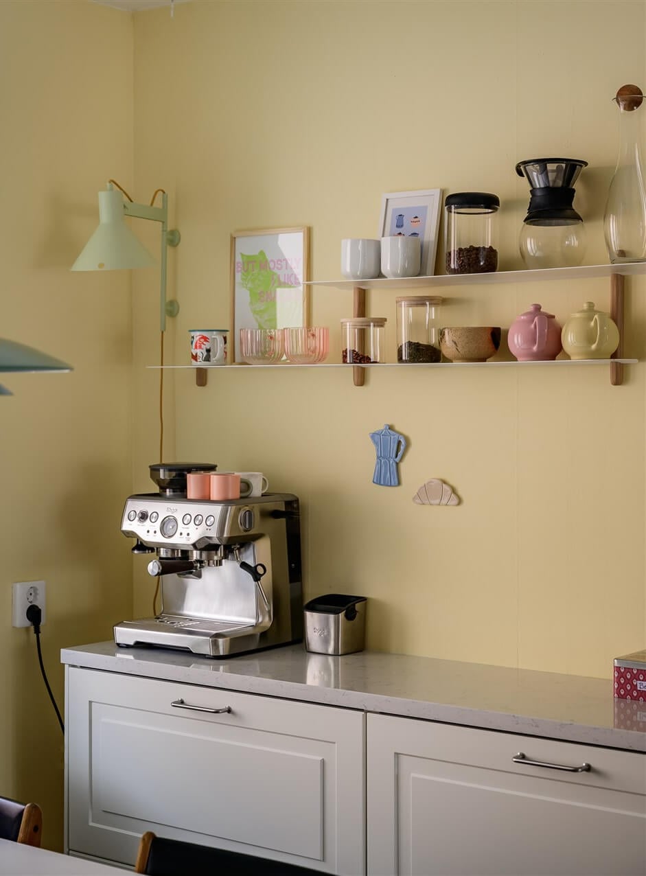 Colorful Rooms in a Bright Two-Bedroom Stockholm Apartment 14 coffee corner