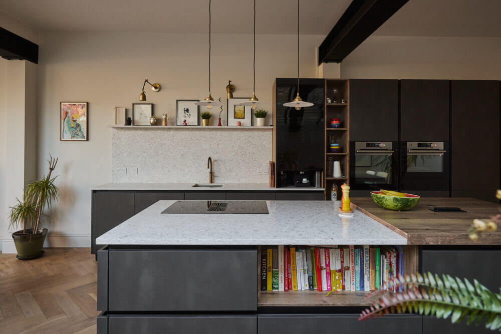 A Beautiful Extended Edwardian House Blends Period Features with Modern Design 11 dark gray kitchen A Beautiful Extended Edwardian House Blends Period Features with Modern Design