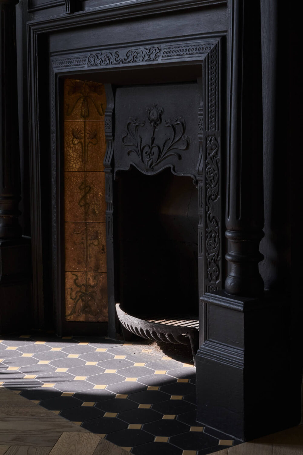 A Beautiful Extended Edwardian House Blends Period Features with Modern Design 20 fireplace detail