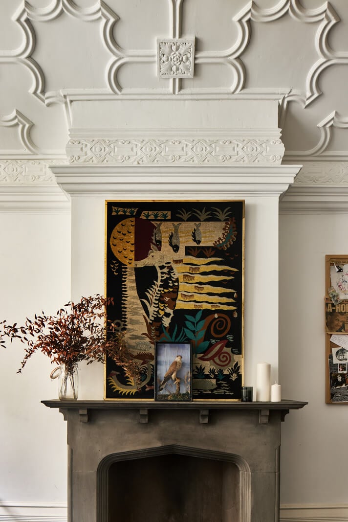 An Early Victorian House with a Unique Barrel-Vaulted Artist's Studio 9 fireplace ornate ceiling