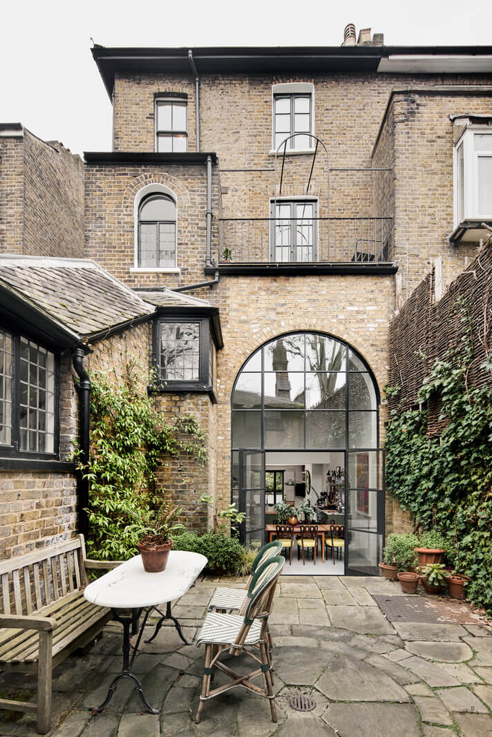 An Early Victorian House with a Unique Barrel-Vaulted Artist's Studio 22 garden terrace large arched window