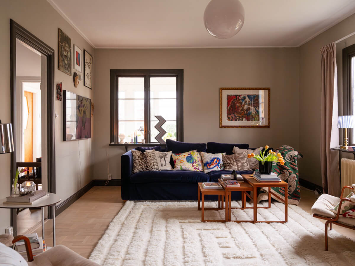 A Beautiful Renovated Family Home with a Charming Garden 2 gray living room large rug