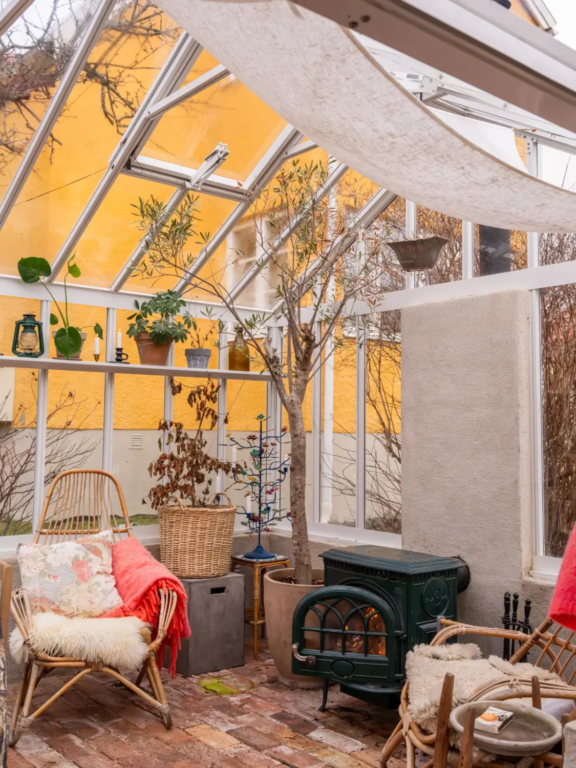A Beautiful Renovated Family Home with a Charming Garden 39 greenhouse log burner