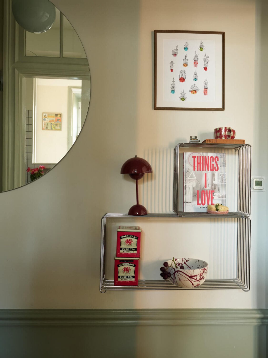 A Muted Color Palette and Smart Storage in a Small Stockholm Apartment 16 hall shelf mirror