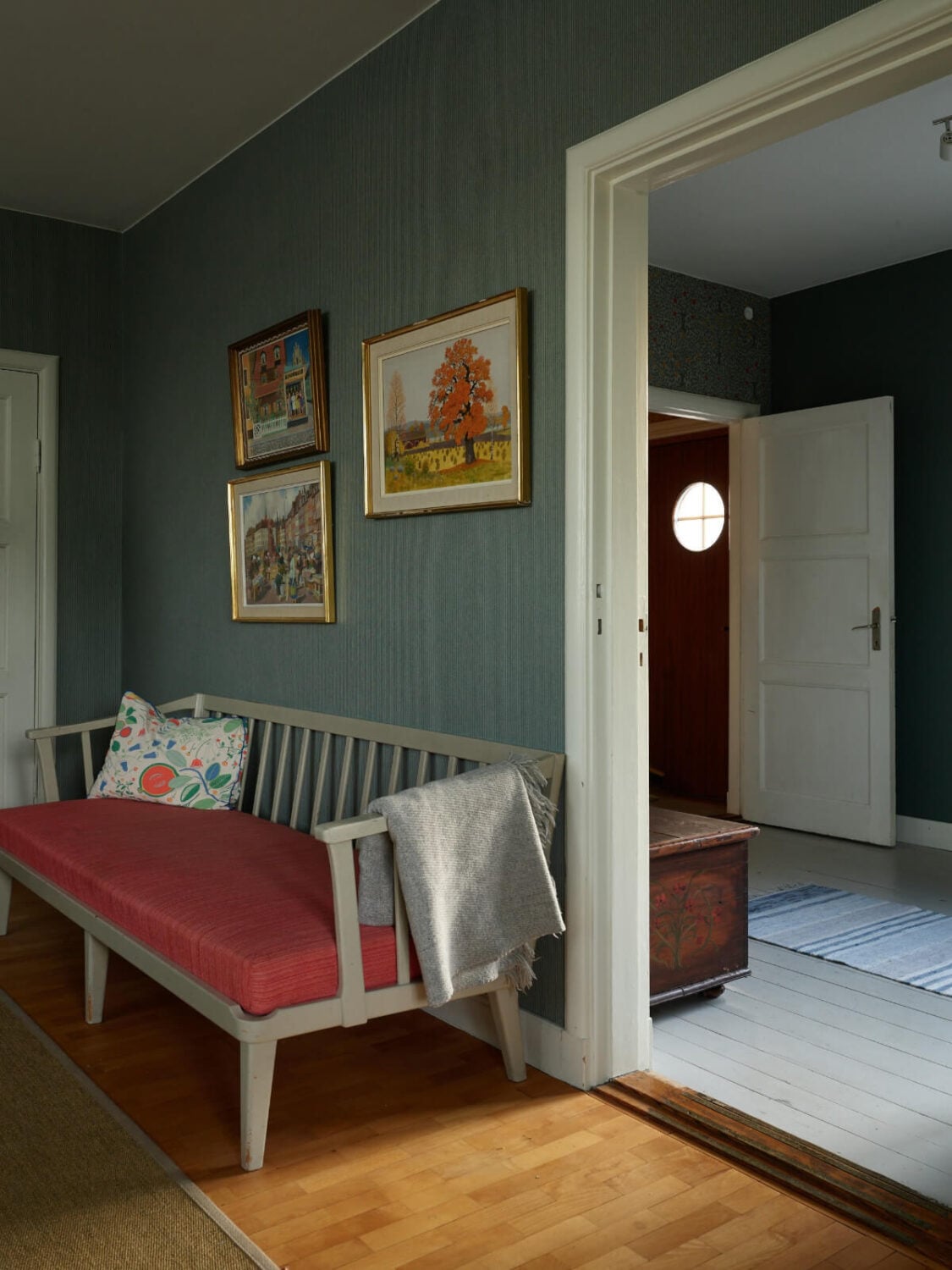 A Grand Family Home in a Former Swedish Doctor's Villa 22 hall with bench
