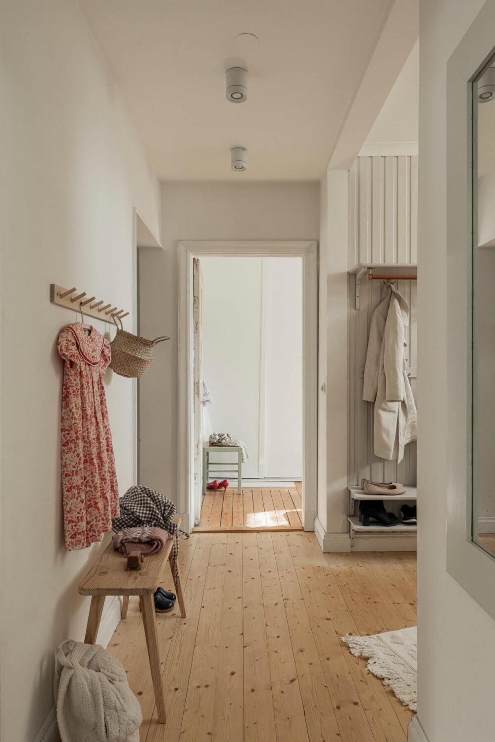 A Swedish Duplex Apartment Inspired by A Danish Summer House 39 hall wooden floor