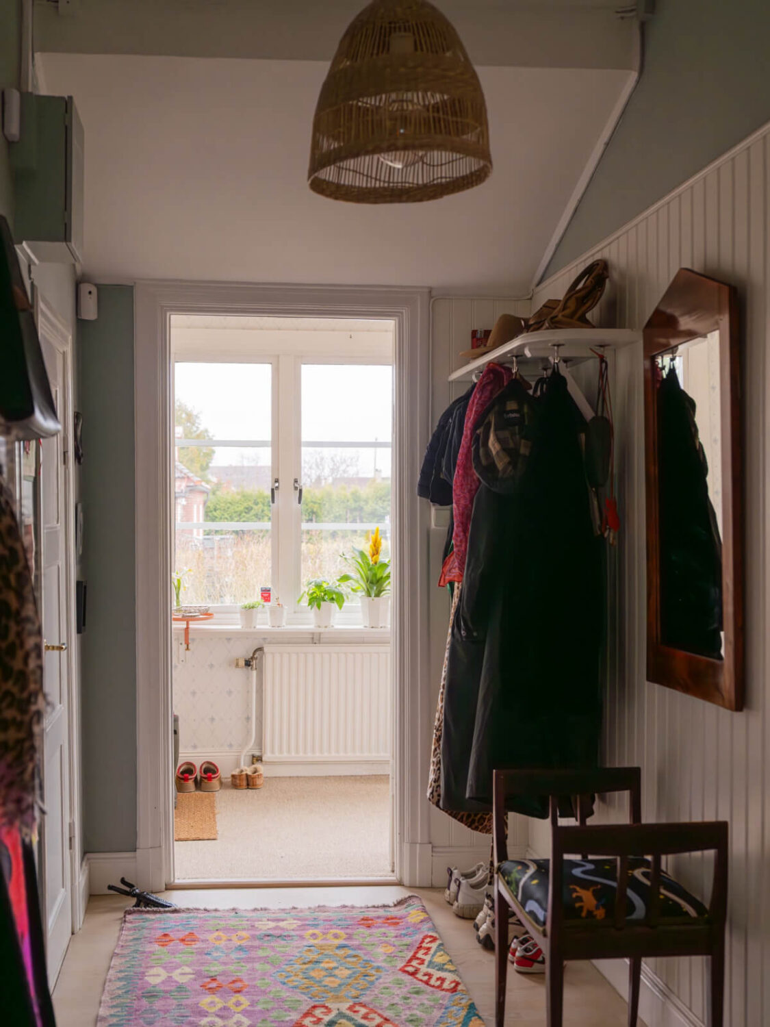 A Beautiful Renovated Family Home with a Charming Garden 36 hallway paneling hat rack