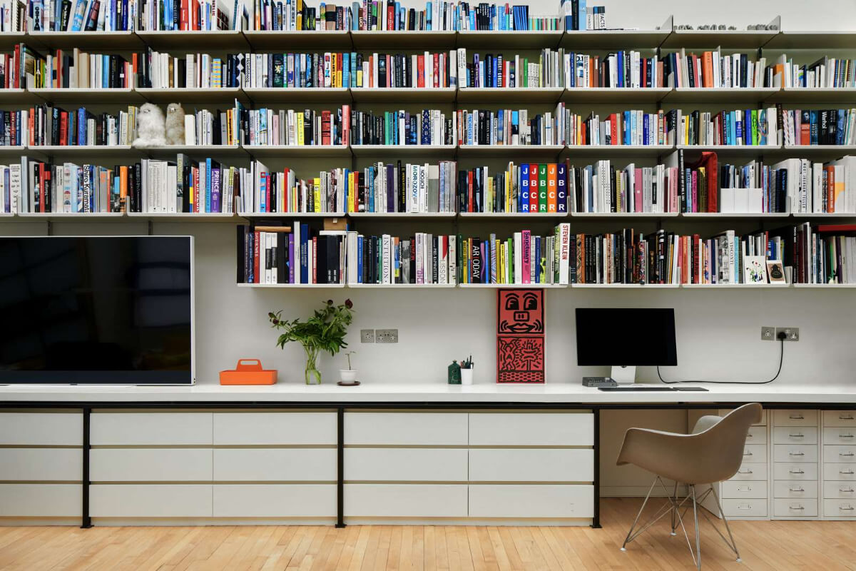 A Contemporary Architect-Designed Duplex Within a Grand Victorian Terrace 13 home office bookshelves