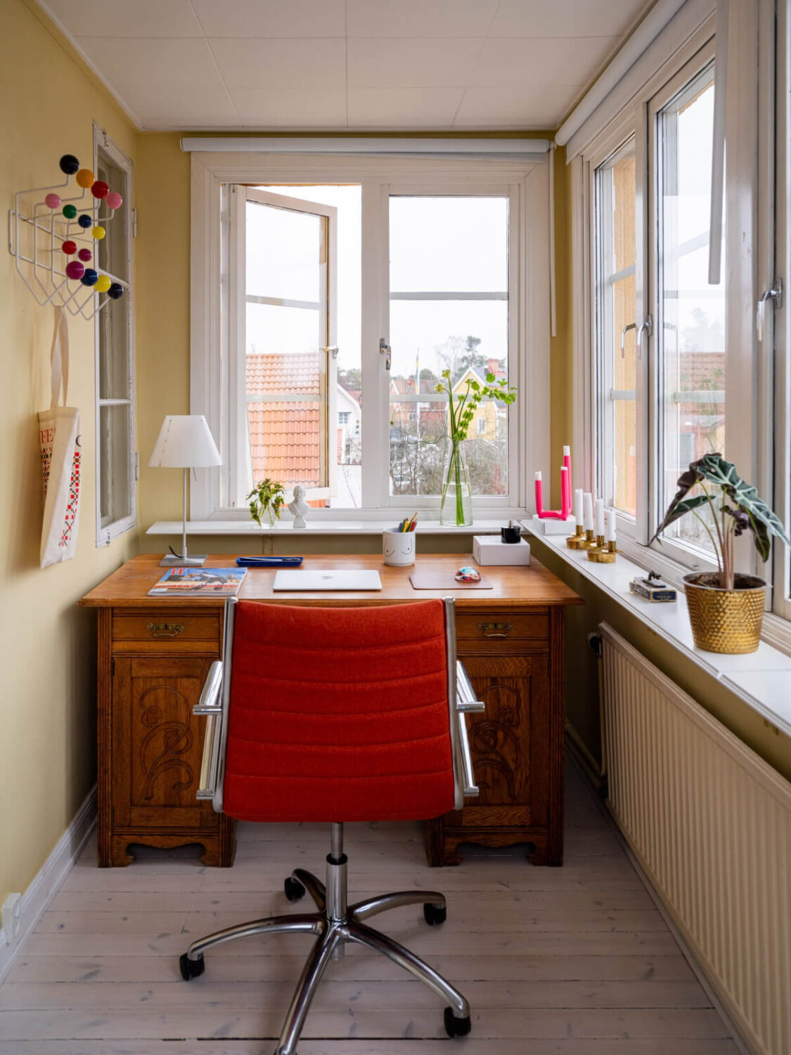 A Beautiful Renovated Family Home with a Charming Garden 26 home office yellow walls