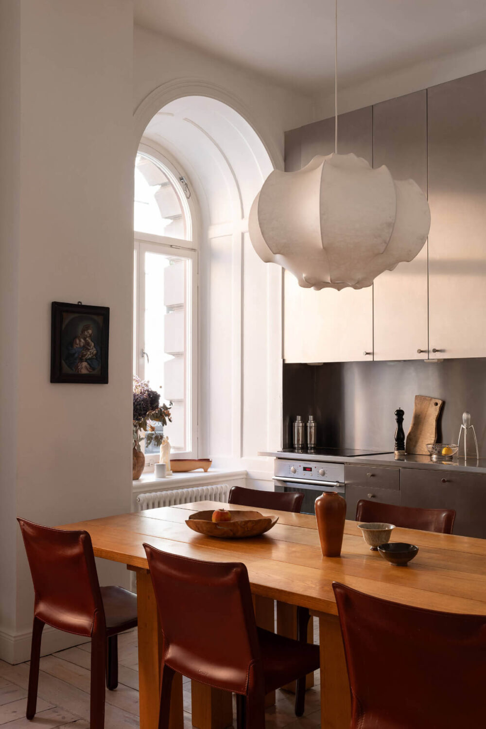 Arches and a Wall Mural in a Swedish Apartment 9 kitchen arched window