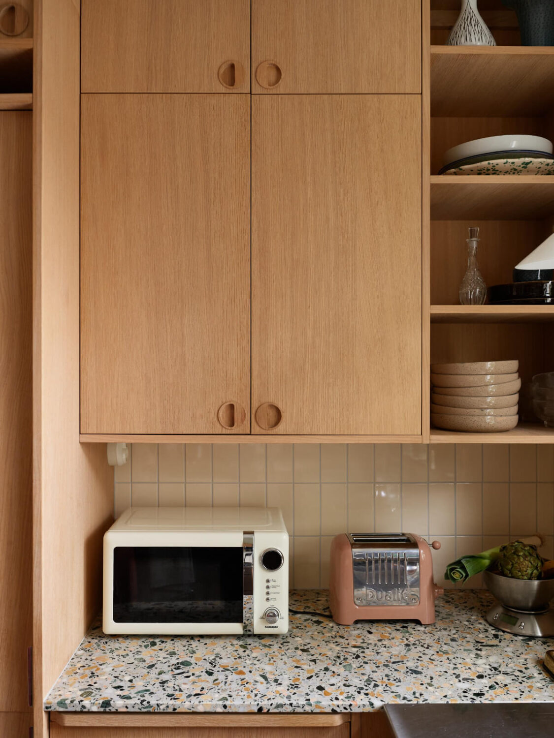 A Renovated 1940s Apartment with Colorful Bedrooms 15 kitchen detail terrazzo countertop