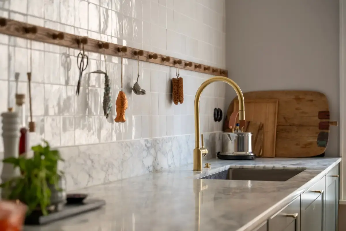 A Green Kitchen in a Classic Scandinavian Apartment 9 kitchen detail
