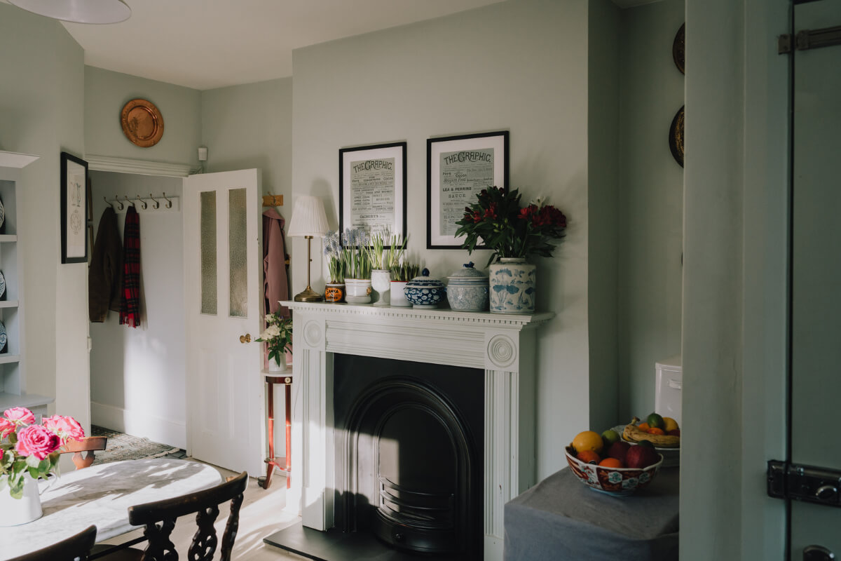 A Carefully Restored Edwardian Apartment with a Garden 6 kitchen fireplace