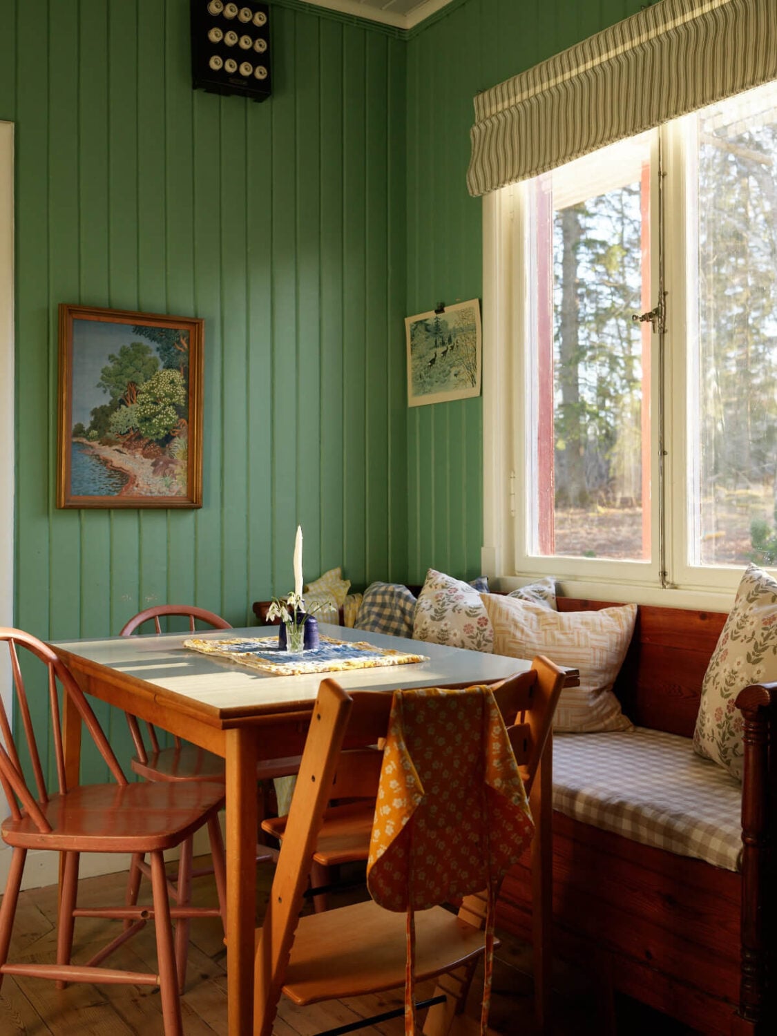 A Grand Family Home in a Former Swedish Doctor's Villa 20 kitchen table bench under window