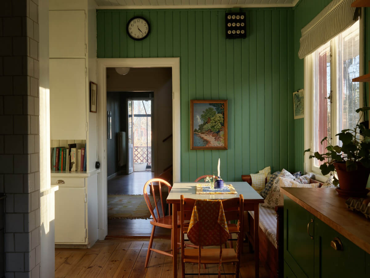 A Grand Family Home in a Former Swedish Doctor's Villa 19 kitchen table with bench